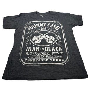 Cash Men's Size Medium Johnny Cash Tee Shirt Black Preowned
